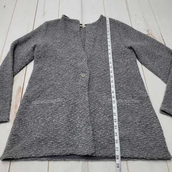 Eileen Fisher wool alpaca button front oversized cardigan sweater knit - Picture 2 of 8